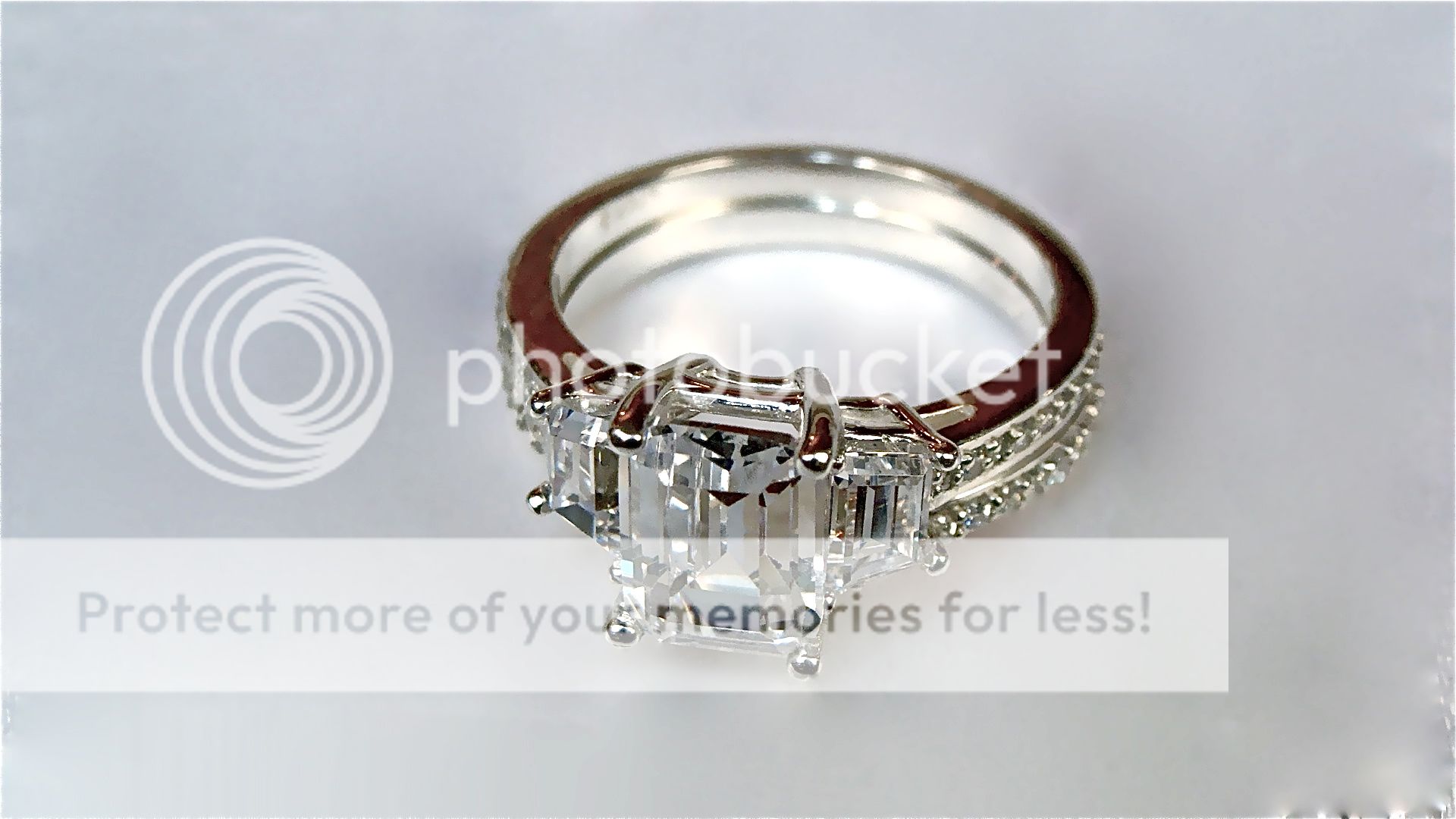 2.94Ct Emerald Cut Engagement Ring & Matching Wedding Band 14K Solid